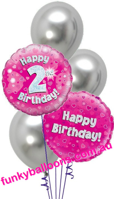 (image for) 2nd Pink + Silver Birthday Bouquet