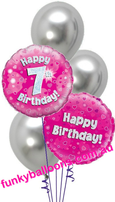 (image for) 7th Pink + Silver Birthday Bouquet