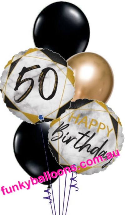 (image for) 50th Marble Black + Chromes Birthday Bouquet
