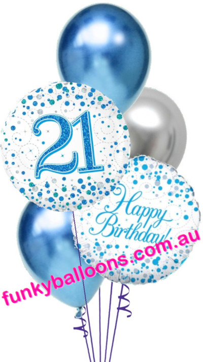 (image for) Happy Birthday 21st Fizz Blue Bouquet