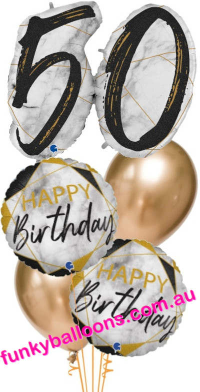 (image for) 50th Deluxe Marble Black Birthday Bouquet