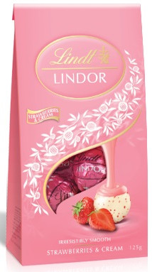 (image for) Lindt Lindor Chocolate Strawberries + Cream (125g)